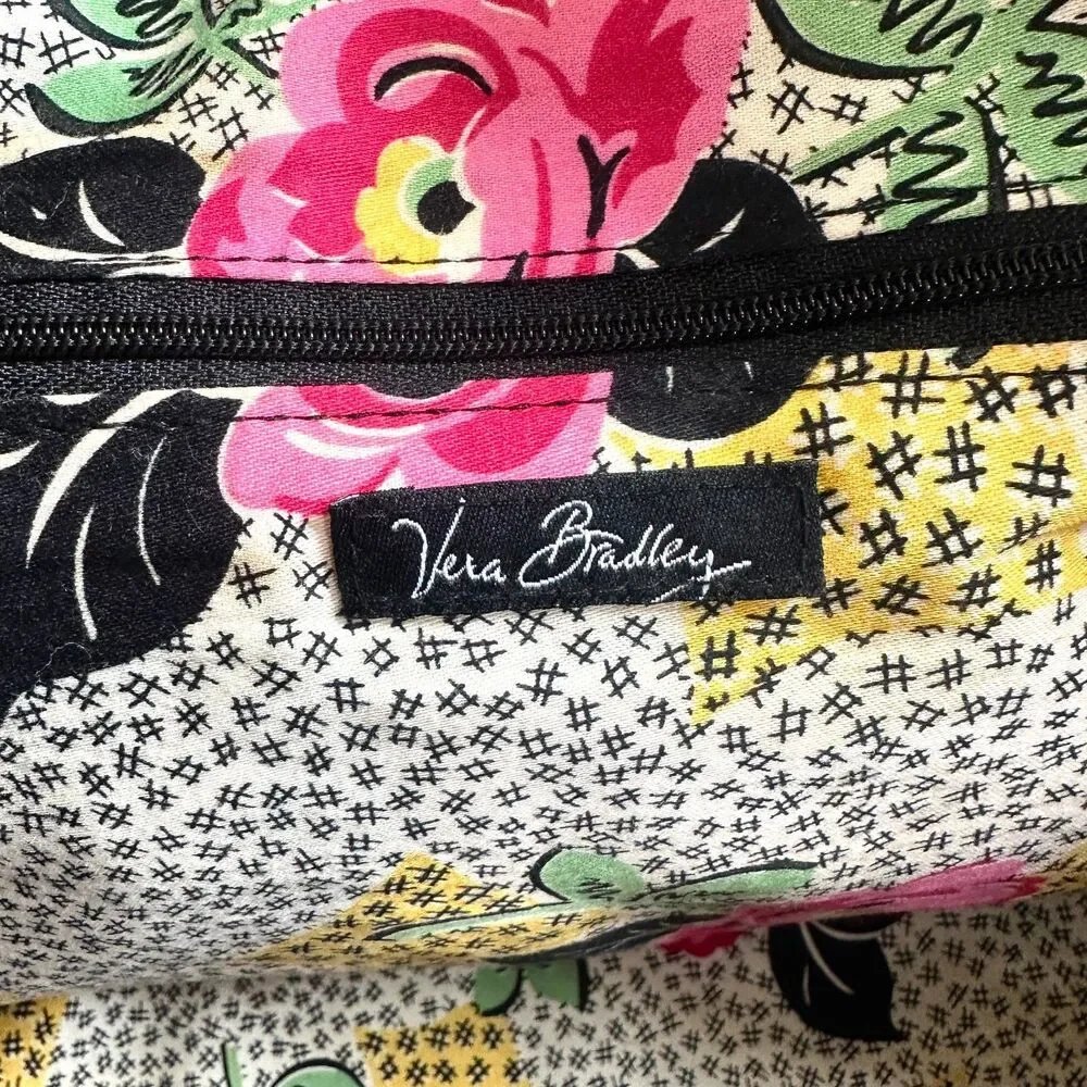 Vera Bradley Quilted Microfiber Baby Bag Black Medium Diaper Weekend Zip Top